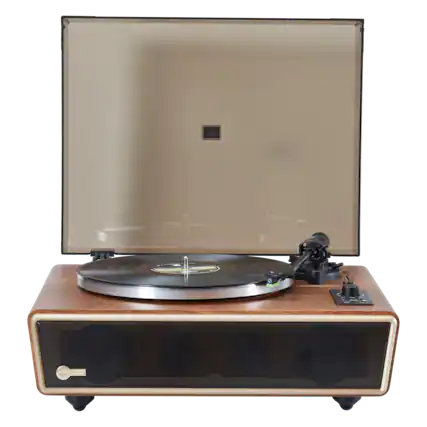 Front. Arkrocket - Arkrocket Huygens Bluetooth Turntable with Built-in Speakers - Walnut.