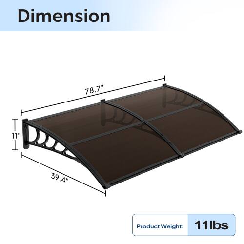 Dimension: 11" x 39.4" x 78.7"  
Product Weight: 11lbs