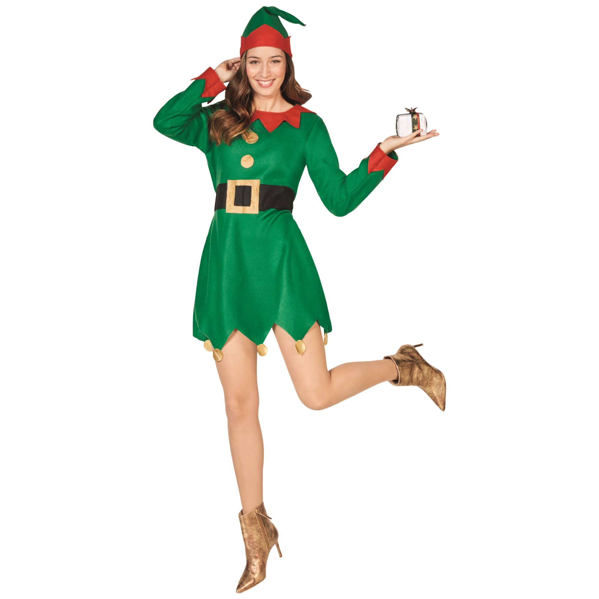 Alt View 1. Northlight - Women's Elf costumeIncludes dress and hat size:M - Green.