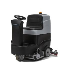Dapper Supply - Commercial Ride On Floor Sweeper Scrubber 25.5in Path 24V Battery 2-in-1 Sweep & Scrub Machine - Gray