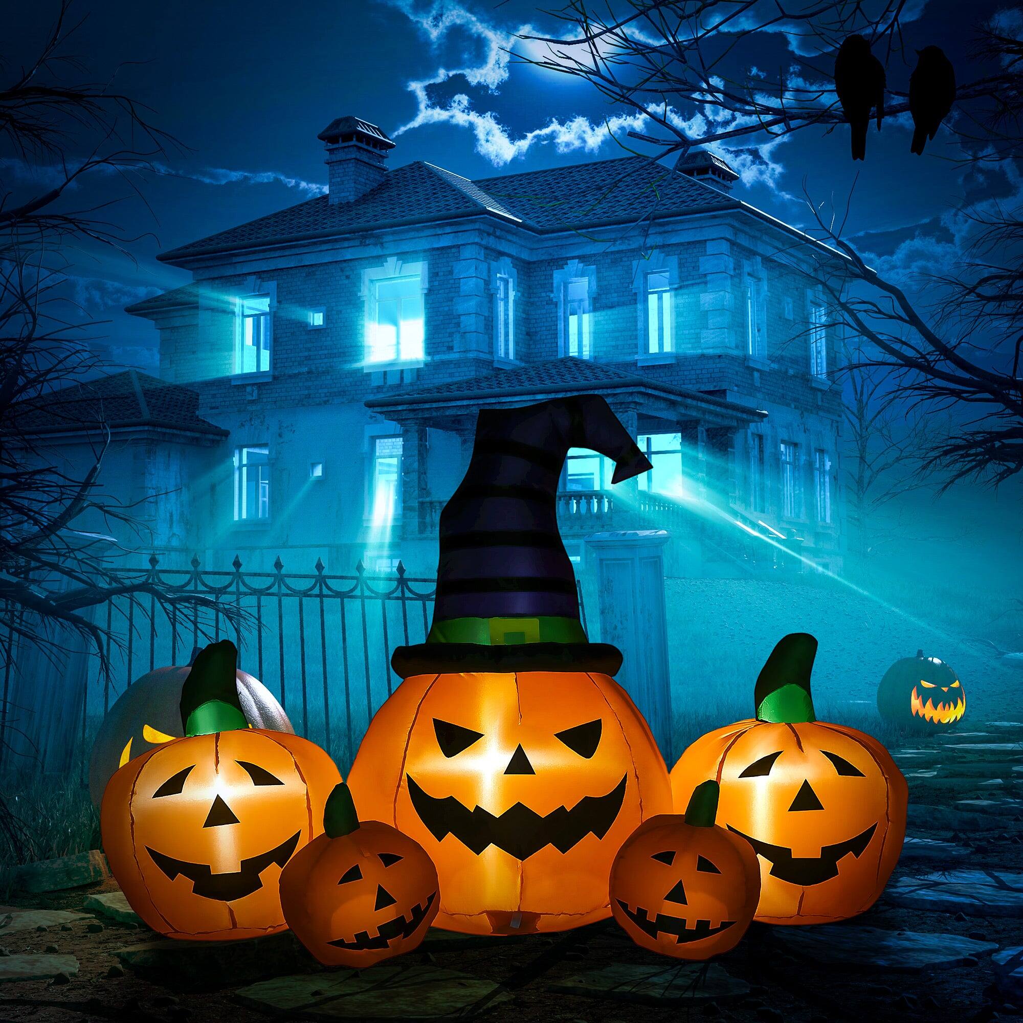 Alt View 1. Boyel Living - 73 in. Halloween Inflatable Five Pumpkins Lighted Waterproof Outdoor Yard Decoration with LED Lights - Multicolor.