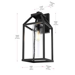 Elegant Lighting - Zora 19 inch Outdoor Wall sconce in Black - Black And Clear