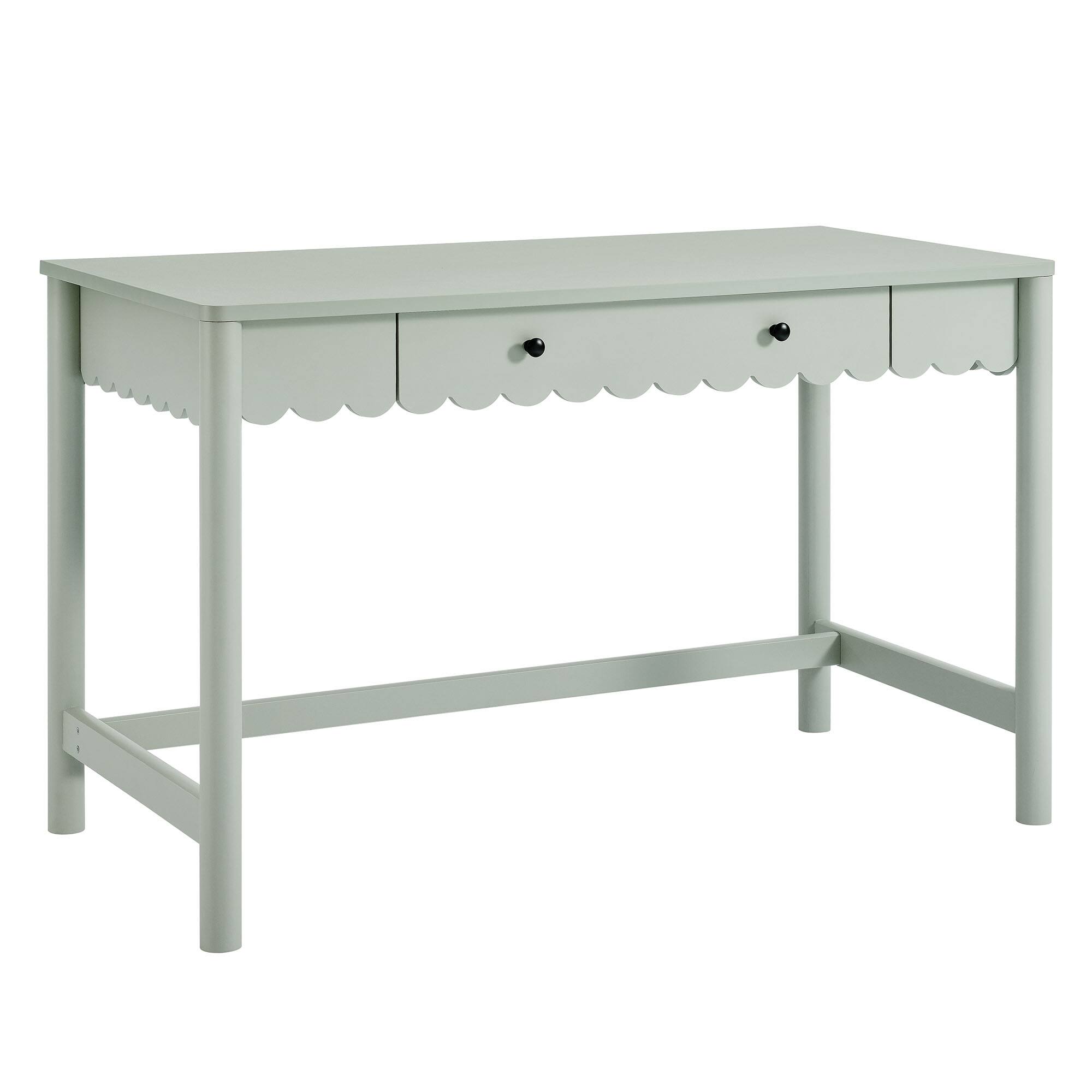 Angle. Modway - Emmeline 1-Drawer Scallop Writing Desk by Modway - Sage.