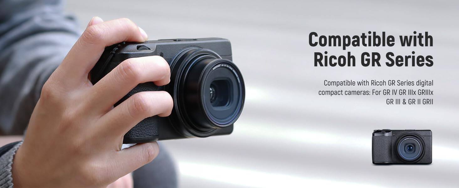 Compatible with Ricoh GR Series

Compatible with Ricoh GR Series digital compact cameras: For GR IV, GR IIIx, GR III, & GR II, GRII