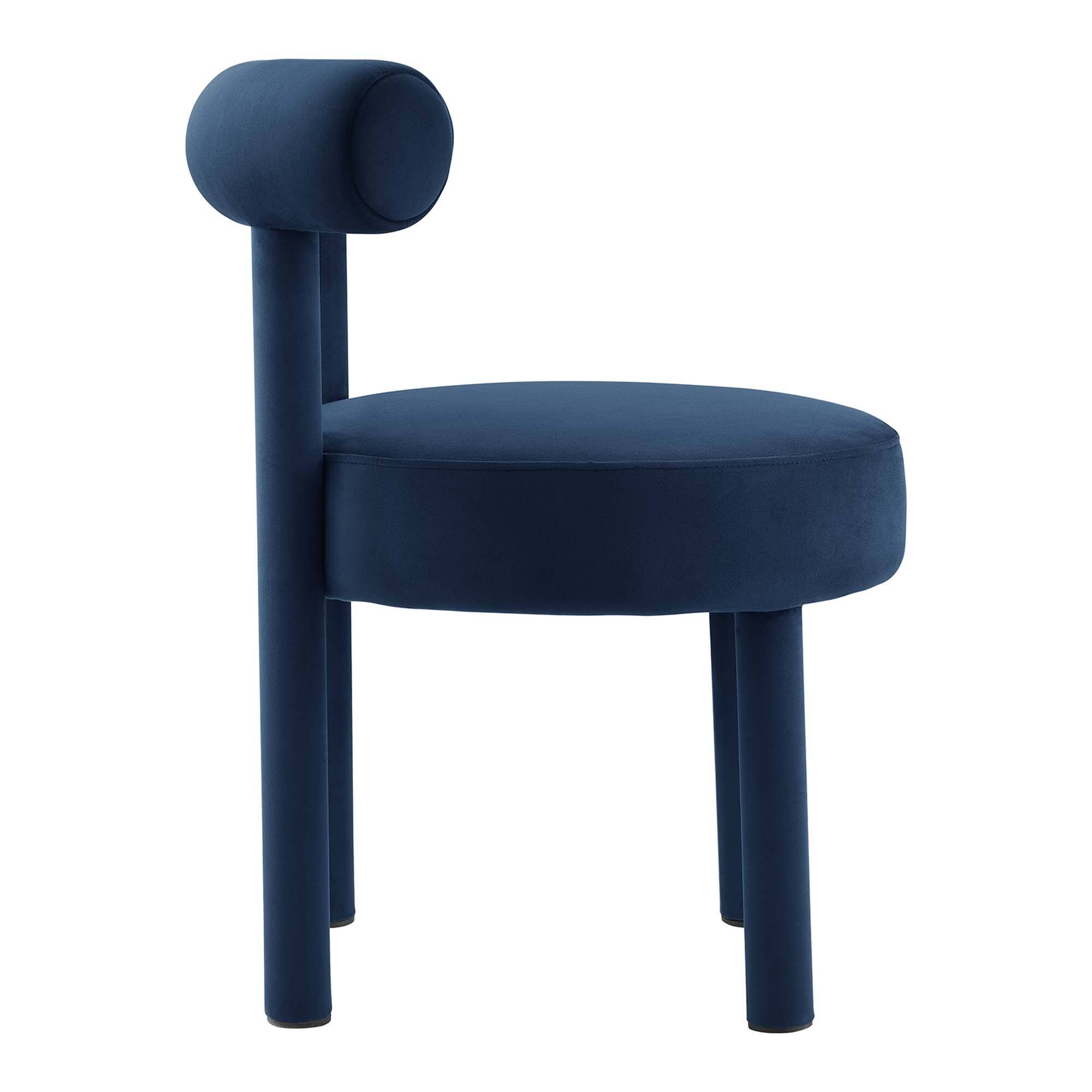 Back. Modway - Toulouse Performance Velvet Dining Chair by Modway - Blue.