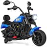 Costway - Kids 6V Electric Motorcycle with Headlight, Music, Training Wheels, Foot Pedal for Boys Girls - Navy