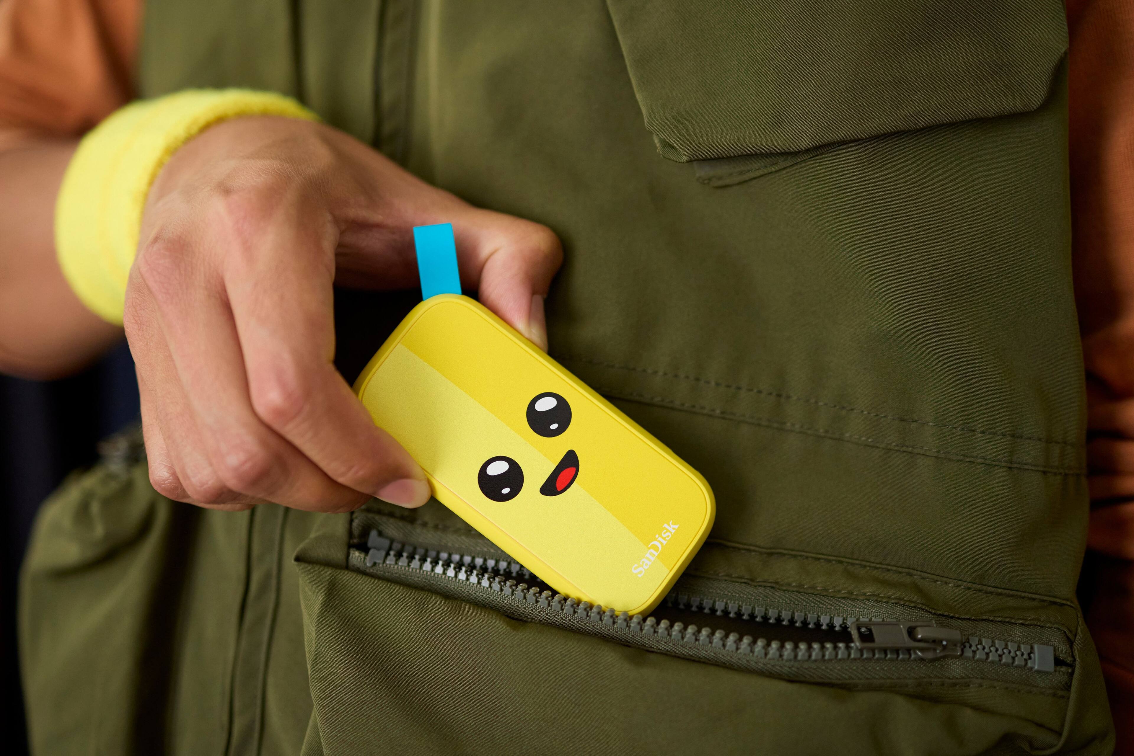 Alt View 13. SANDISK - Fortnite Peely Edition Portable 2TB USB-C External SSD - Yellow.