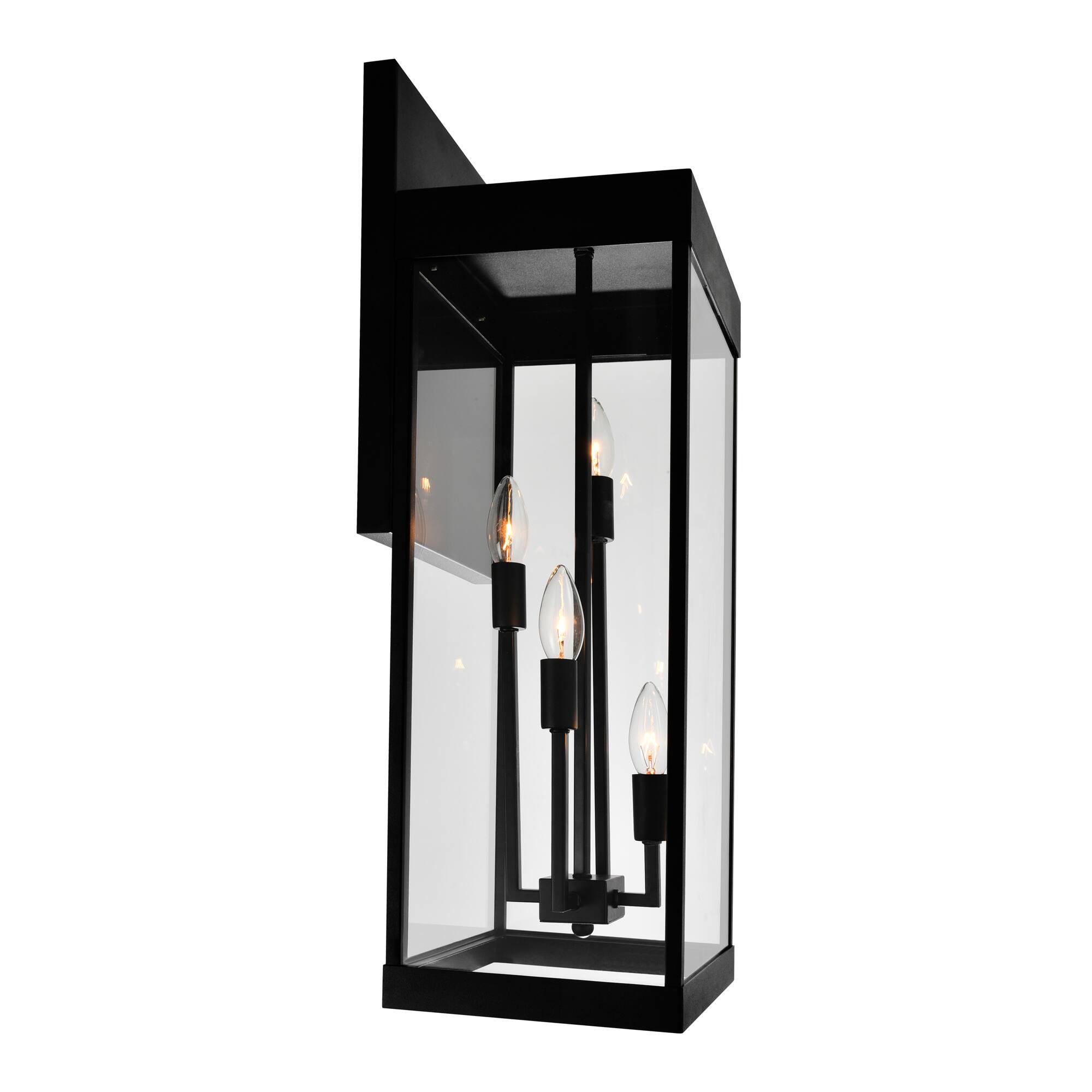 Angle. CWI Lighting - Windsor 4 Light Black Outdoor Wall Light - Black.