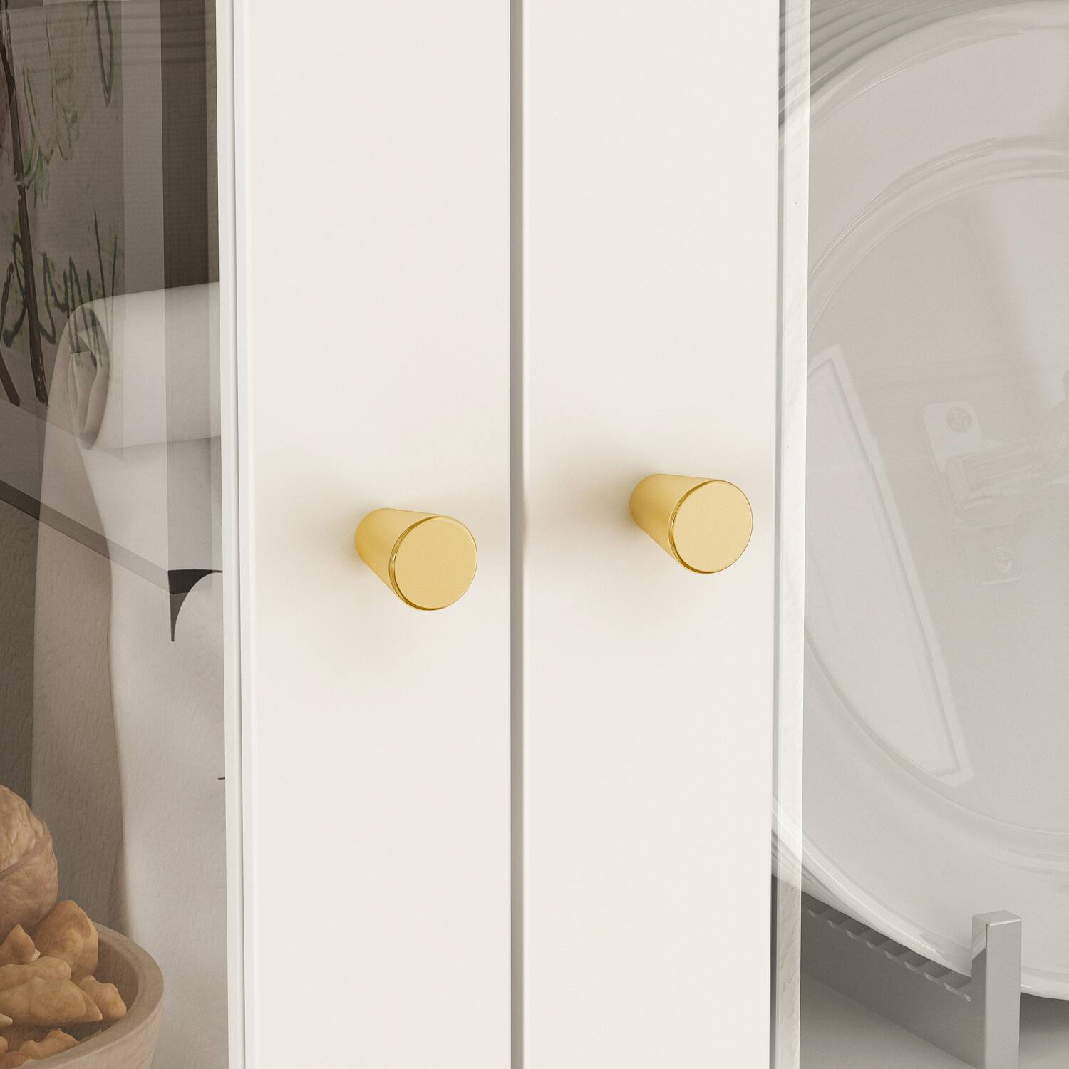 Alt View 2. Famapy - Famapy Tempered Glass - Door Buffet: Stylish Storage for Organized Living - White.