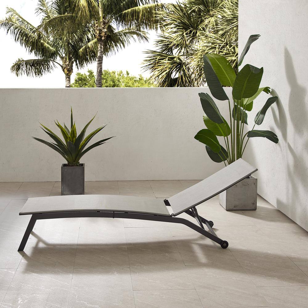 Alt View 4. Crosley Furniture - Weaver Outdoor Chaise Lounge - Light Gray.