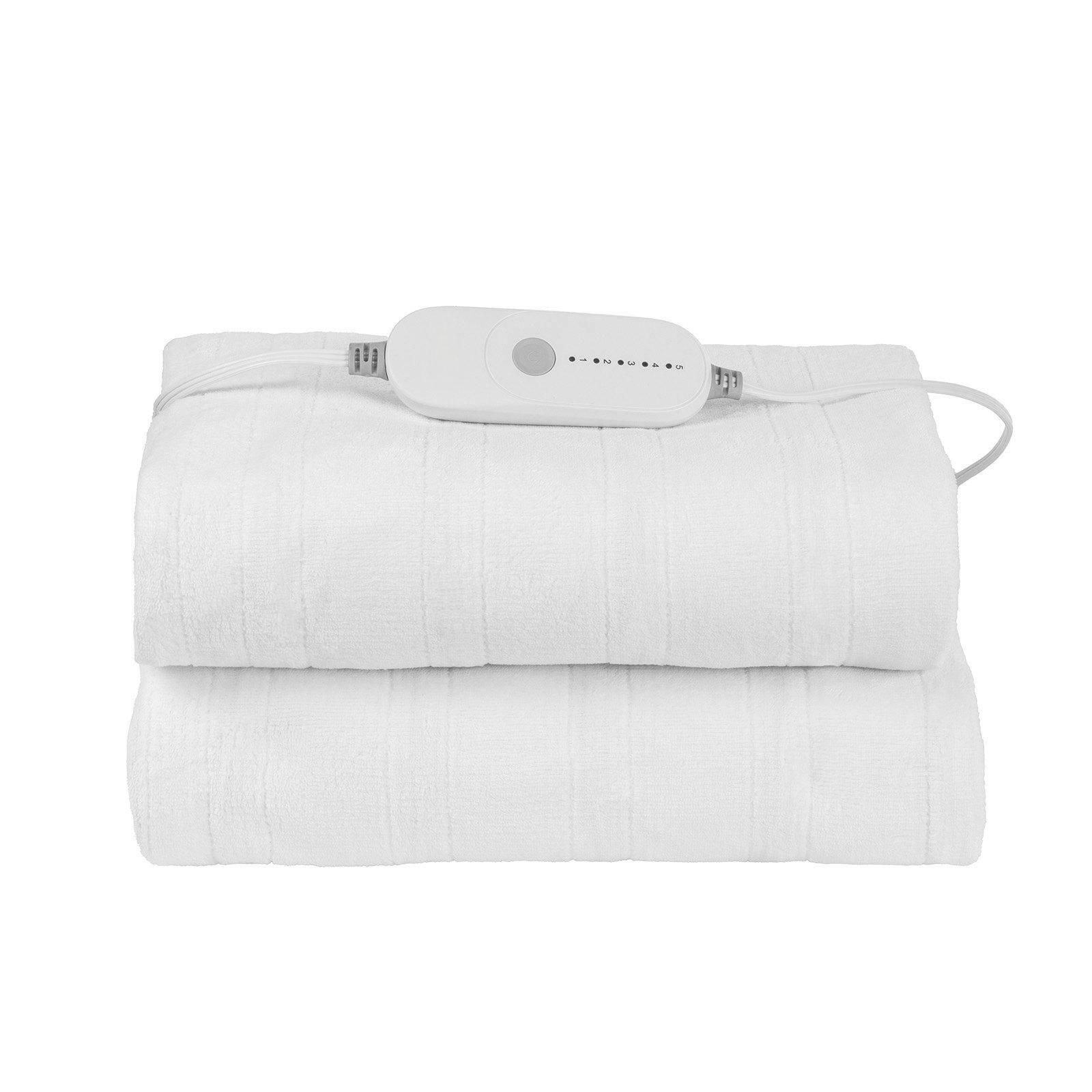 Alt View 10. Glintex - Heated Mattress Pad Full 54"x75" Electric Warmer with Auto-Off Soft Coral Fleece Machine Washable - White.