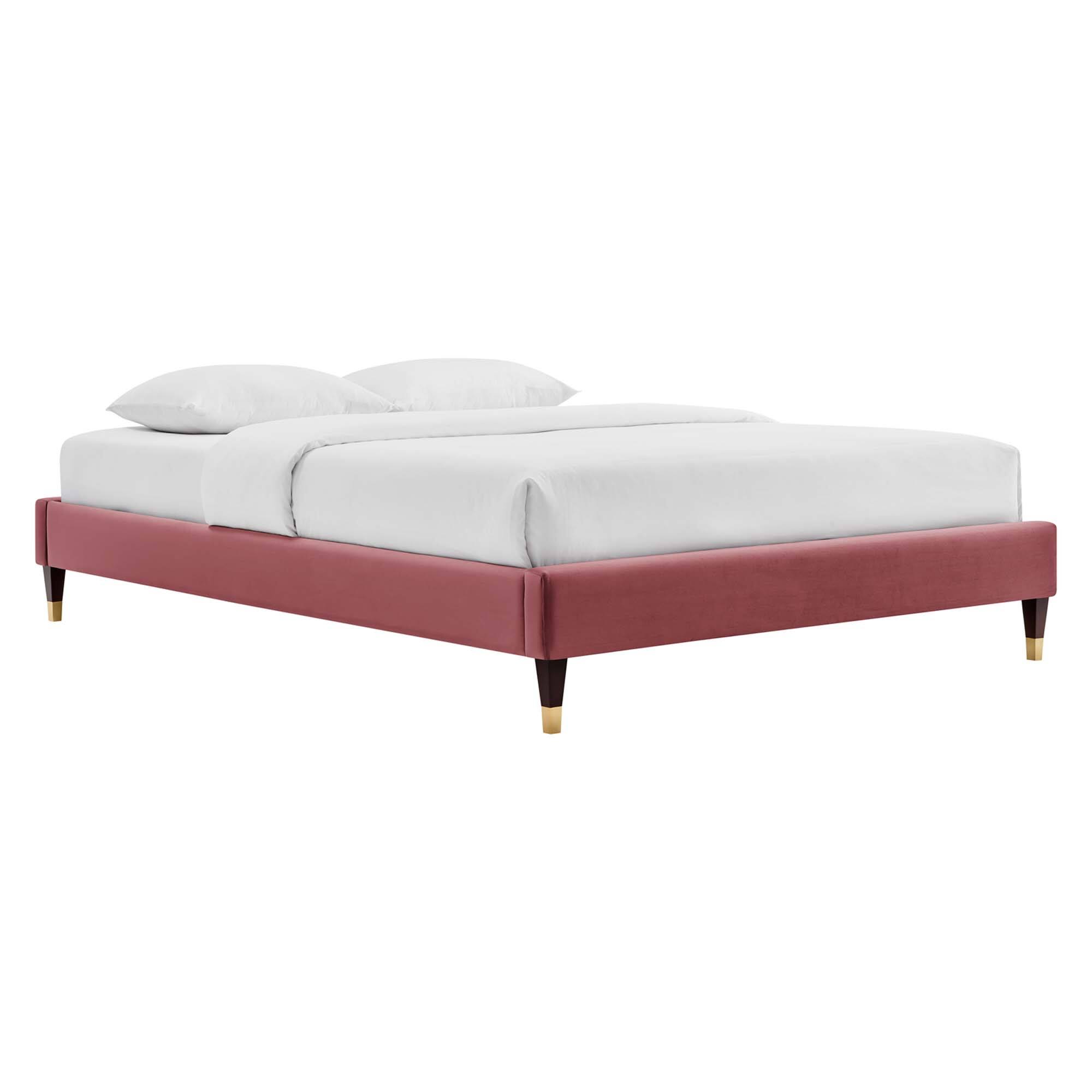 Alt View 5. Modway - Elise Performance Velvet Twin Platform Bed - Red.