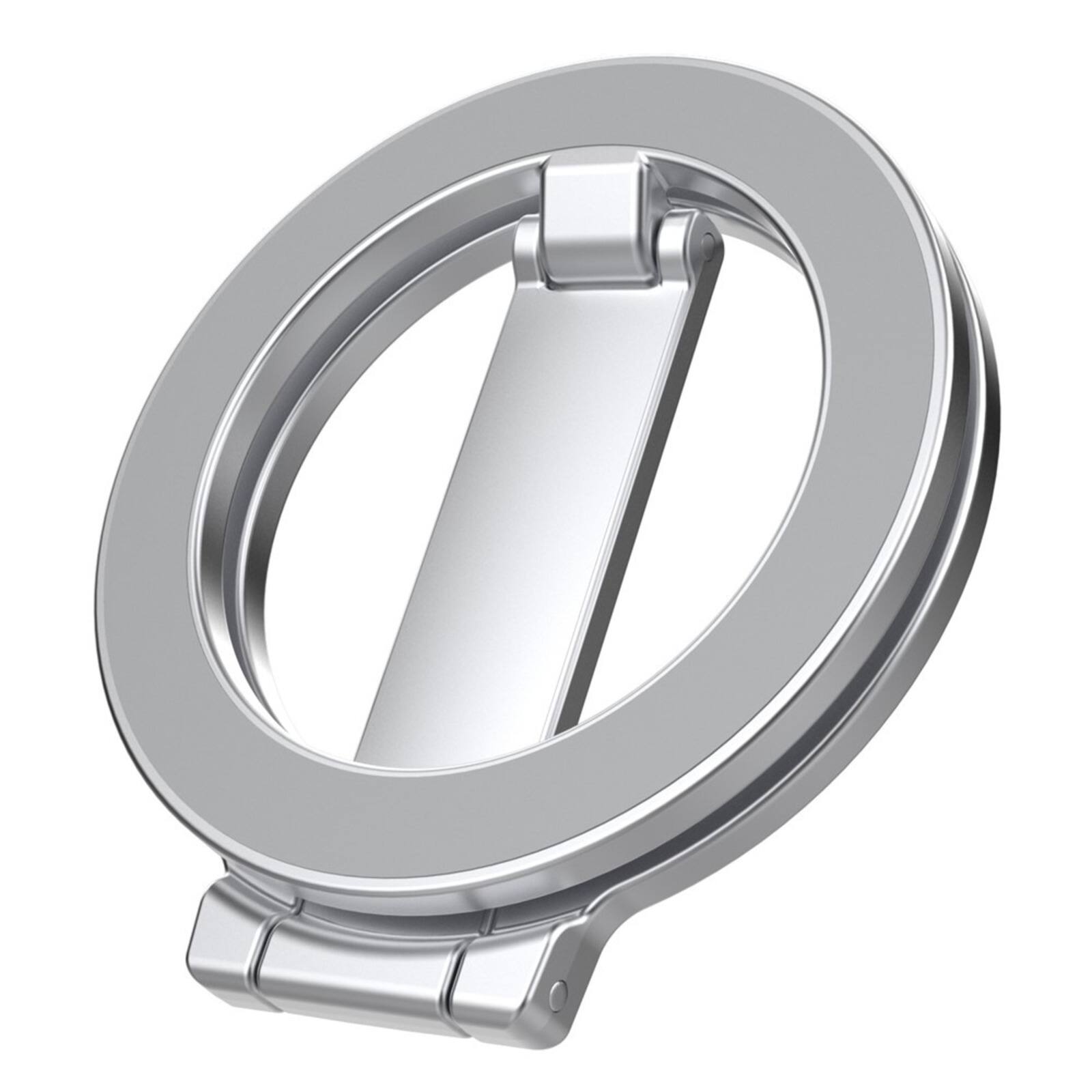 Alt View 6. UUCOVER - Universal Phone Ring Stand Dual-Sided Magnetic Grip Holder Compatible with MagSafe Car Desktop Phone Bracket Kickstand - Silver.