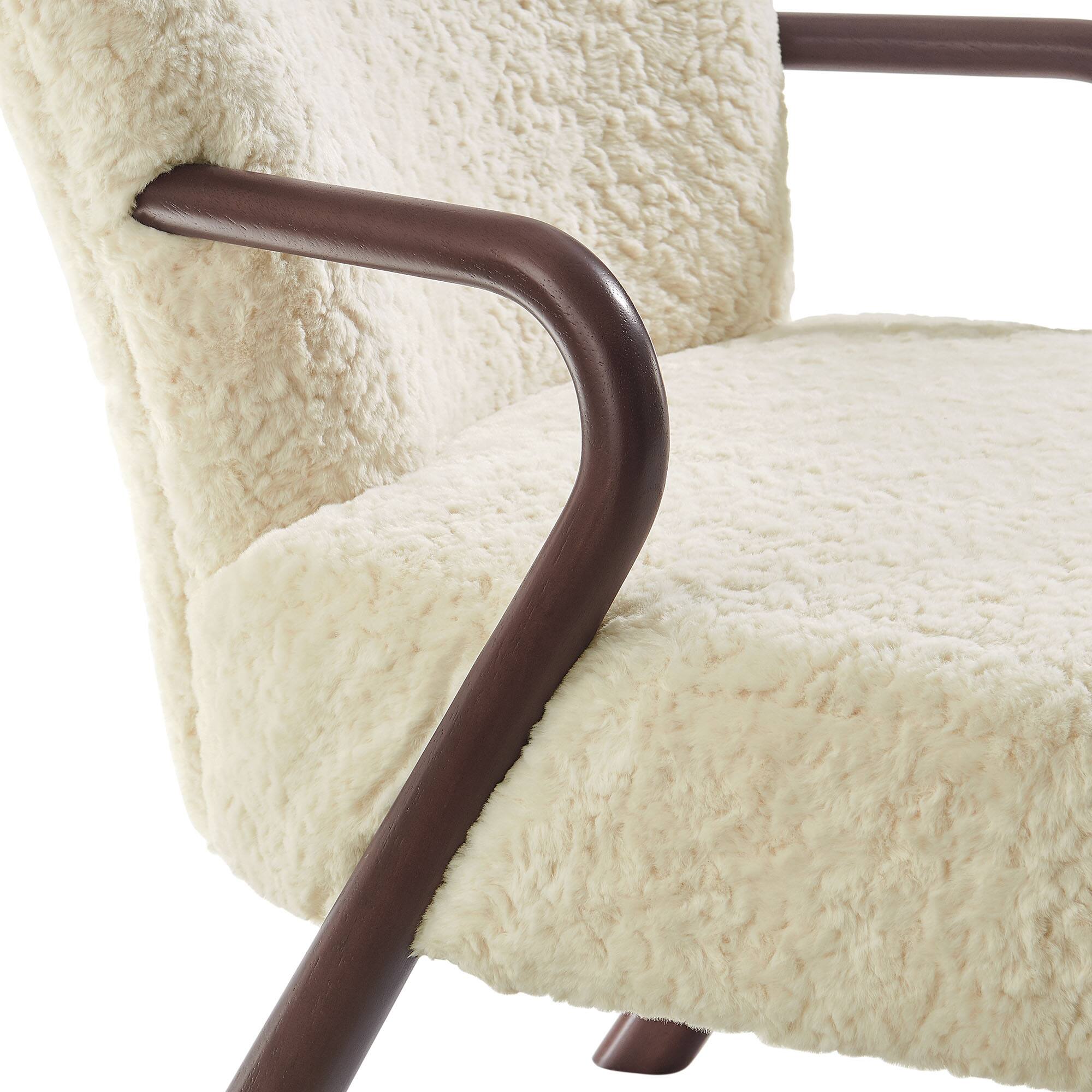 Alt View 5. Modway - Arden Faux Shearling Accent Armchair by Modway - Ecru.