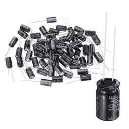 Unique Bargains - 10uF 250V 8x13.5mm Electrolytic Capacitor, 105C High Temp Radial Leads, for TVs/LCDs/VCD, 60pcs - Black