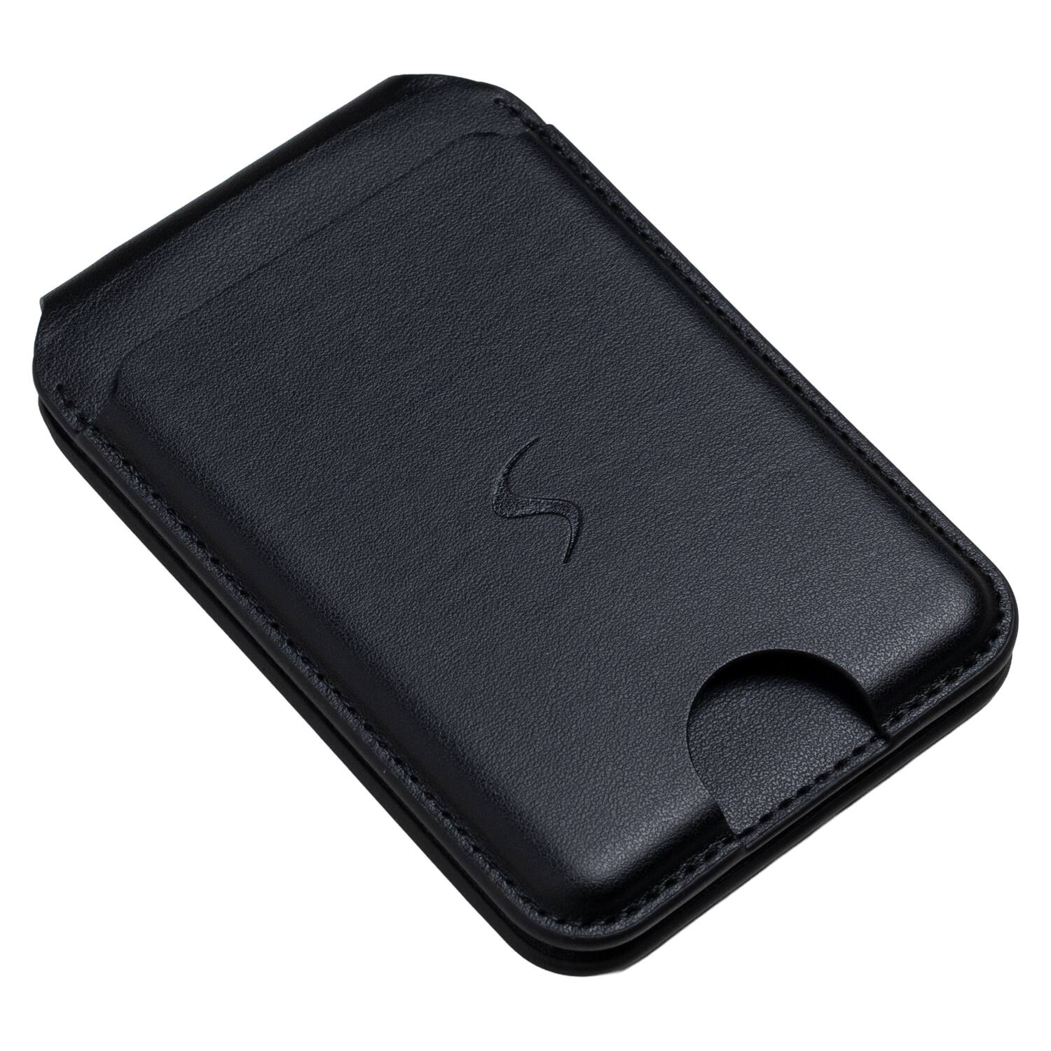 Alt View 4. Scapade - MagCard Pro MagSafe Compatible Magnetic Card Holder Wallet with Kickstand, Apple Find My Tracker - Black.
