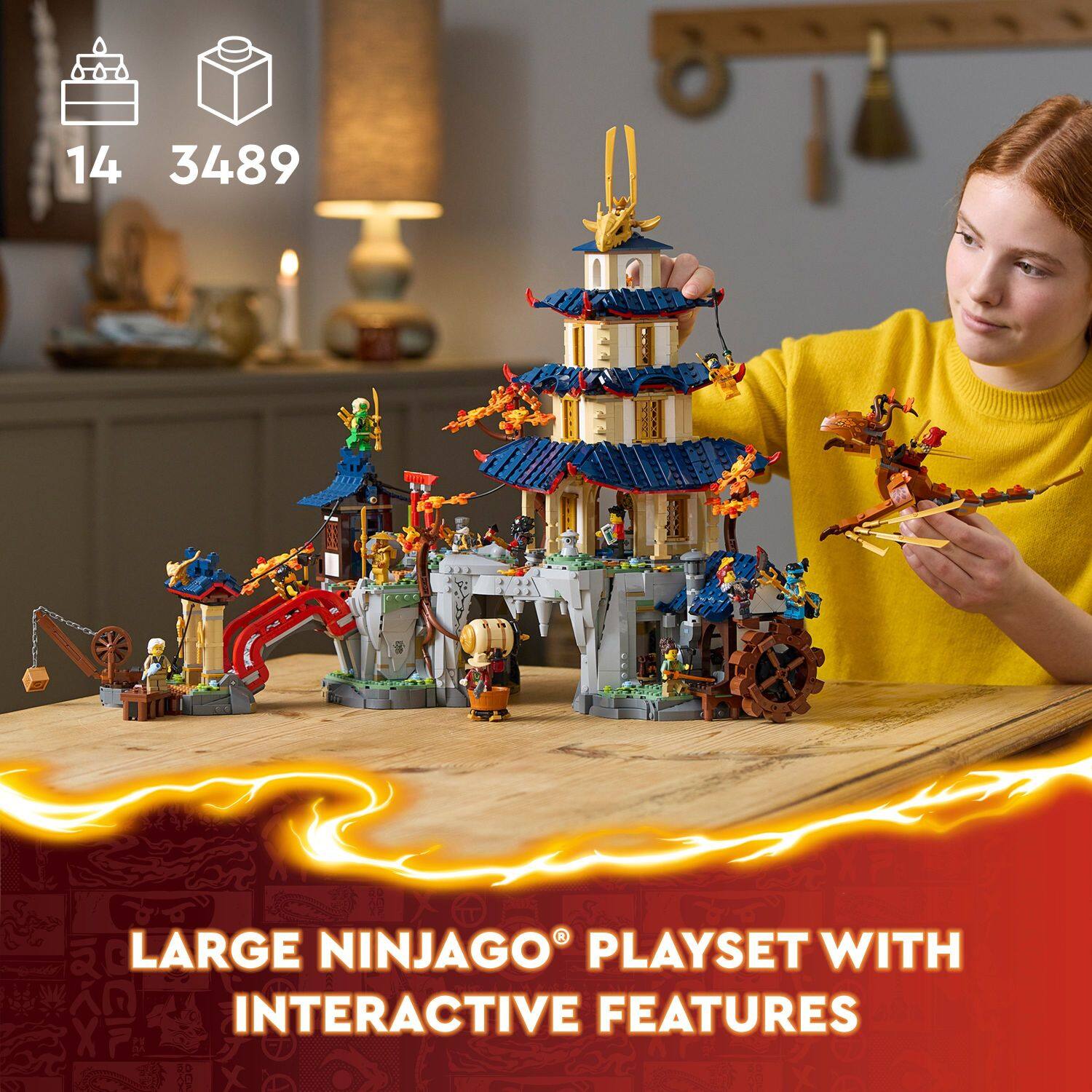 14 3489 LARGE NINJAGO PLAYSET WITH INTERACTIVE FEATURES