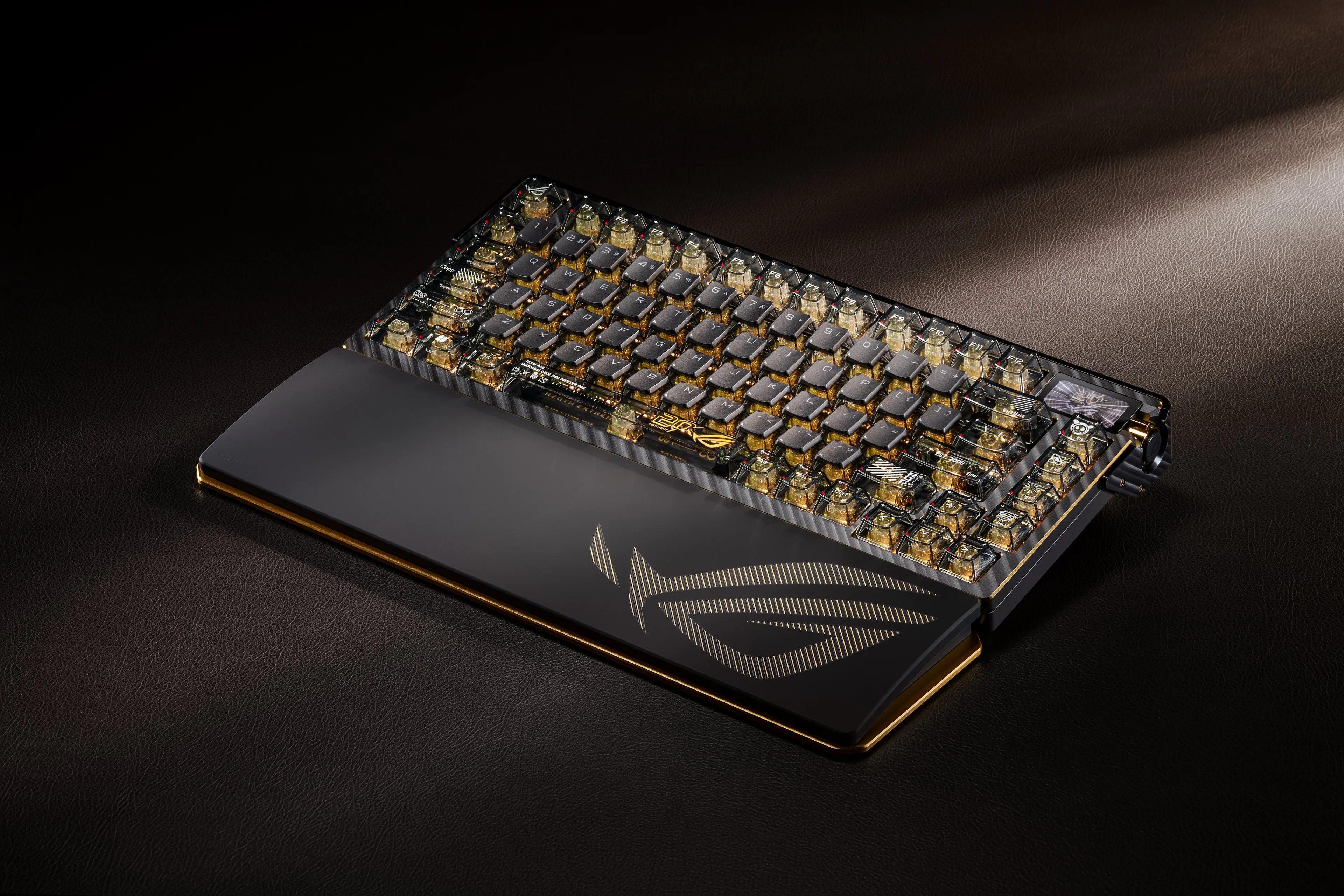 Alt View 5. ASUS - ROG Azoth Extreme 75% Wireless Mechanical Gaming Keyboard with ROG NX V2 Snow Linear Switches and Color OLED Touchscreen - 20th Edition.