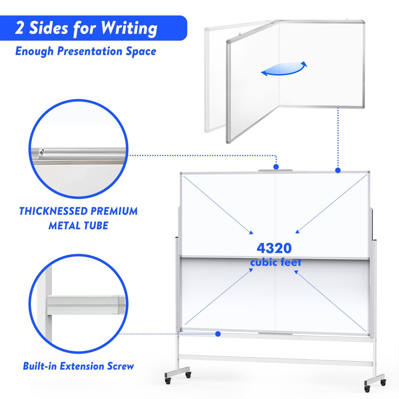 2 Sides for Writing  
Enough Presentation Space  

THICKNESSED PREMIUM METAL TUBE  

4320 cubic feet  

Built-in Extension Screw