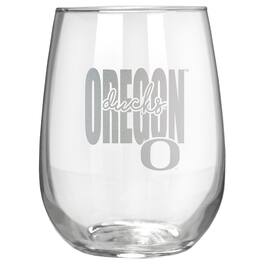 Great American Products - Oregon Ducks Etched 17oz. City Stemless Wine Glass - Multicolor
