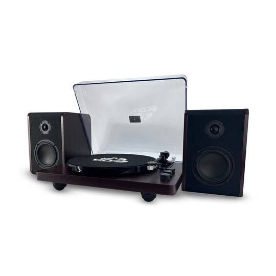 Front. Victor Audio - Victor Lincoln Record Player with Stereo Speakers - Black.