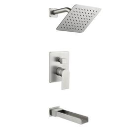 Boyel Living - Brushed Shower Set 8 Inch SUS304 Top Spray Waterfall Spout Dual Water Outlet - Brushed Nickel