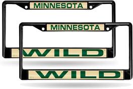 Rico Industries - Minnesota Wild Black Metal (Set of 2) Laser License Plate Frames - Multi