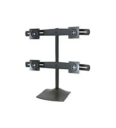 Front. Ergotron - DS100 Series 33-324-200 Quad-Monitor Desk Stand - Steel - Black - Black.