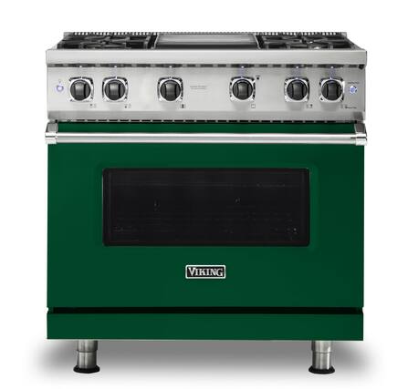 Front. Viking - 5-Series Gas Sealed Burner Range - Ivy.