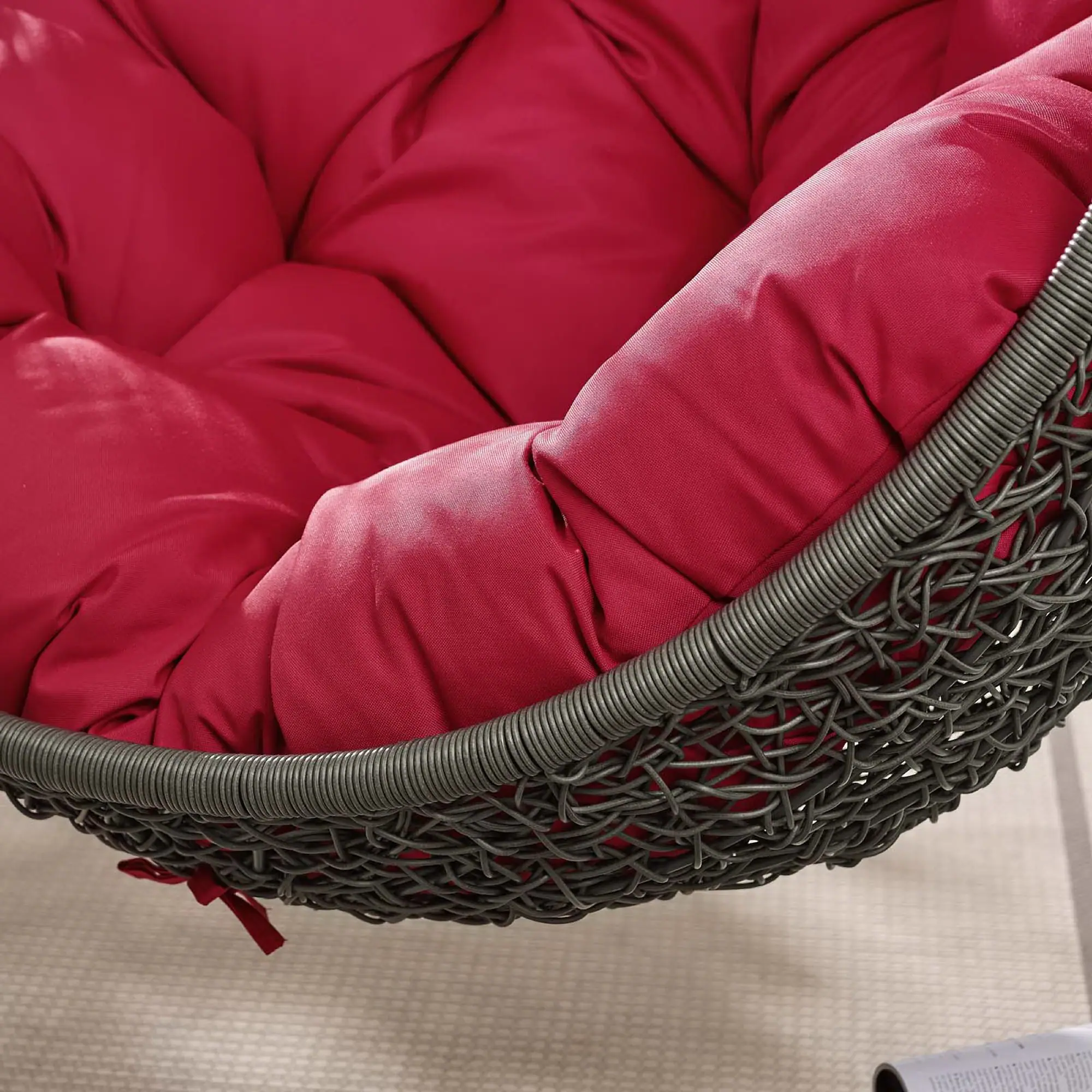 Alt View 7. Modway - Hide Outdoor Patio Swing Chair With Stand by Modway - Gray Red.