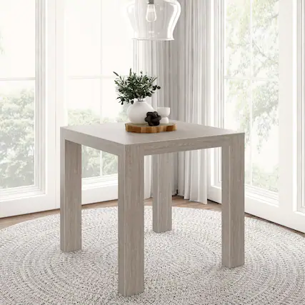 Front. Plank+Beam - Modern Pub Dining Table Counter Height ( 41in / 1050mm), Seashell Wirebrush - Seashell Wirebrush.