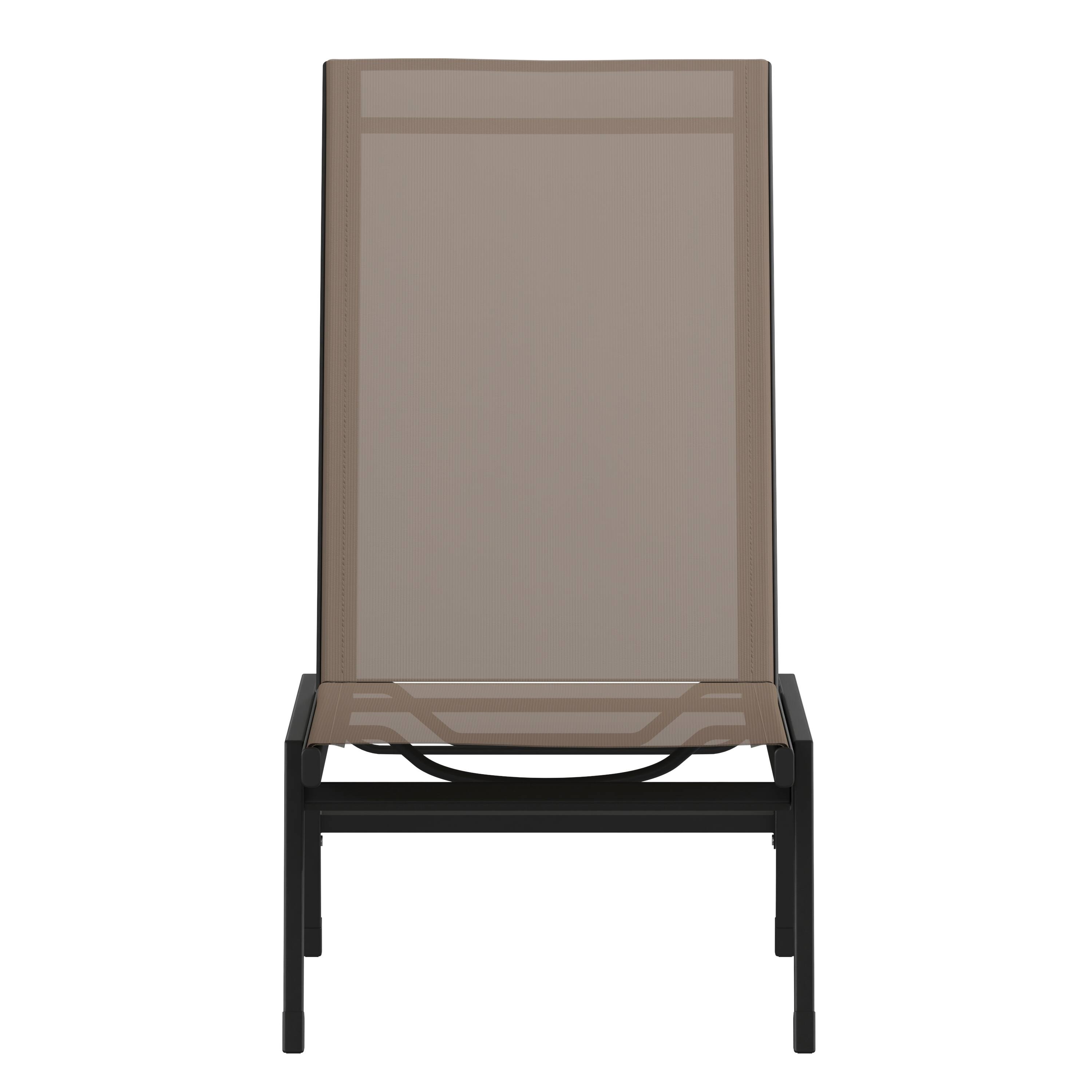 Alt View 9. Emma + Oliver - Braelin Textilene Adjustable 5 Position Patio Chaise Lounge and Metal Frame - Brown.