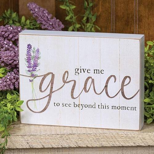 BreeBe Give Me Grace Box Sign White G36857 - Best Buy