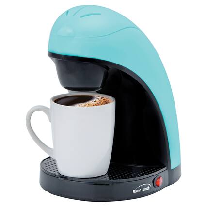 Front. Brentwood - Brentwood Ts-112bl Single-serve Drip Coffee Maker With Ceramic Mug (blue) - blue.