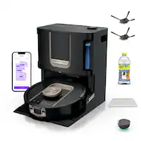 Shark - PowerDetect ThermaCharged Robot Vacuum & Mop with Heated Mop Cleaning NeverTouch Pro Base - Black - Front_Zoom