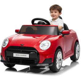 GARVEE - 12V BMW Mini Cooper Licensed Electric Ride-on Car for Kid, Powered by 4.5Ah Battery, Includes Positive Energy Charger - Red