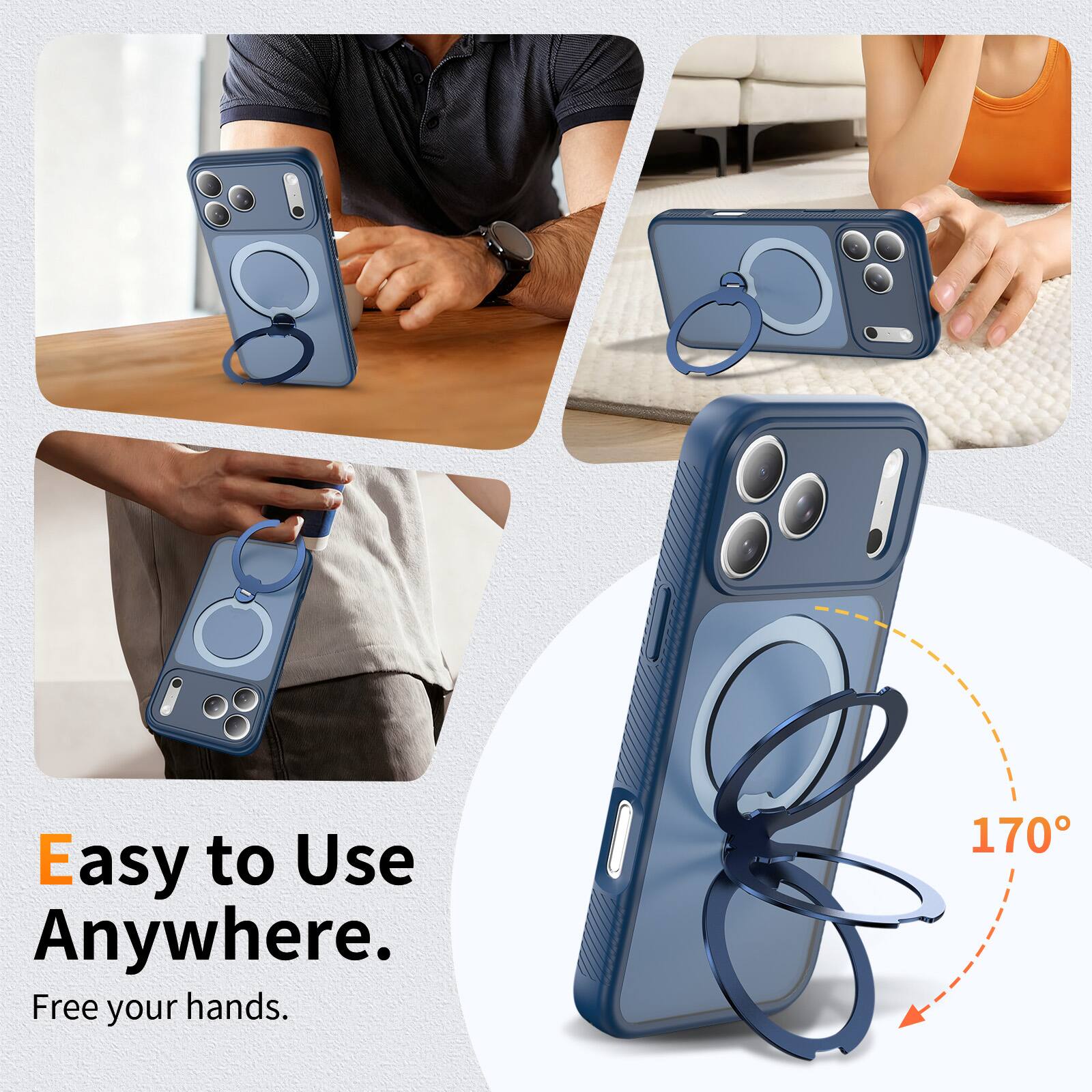 Easy to Use Anywhere.  
Free your hands.  
170°