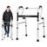 Front. Costway - Costway One-button Folding Walker Aluminum Walking Frame w/ Adjustable Height - Silver.
