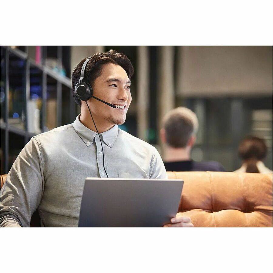 Alt View 1. Jabra - Jabra Evolve2 30 SE Headset - Mono - USB Type C, USB Type A - Wired - 20 Hz to 20 kHz - On-ear, Over-the-head - Monaural - Black.