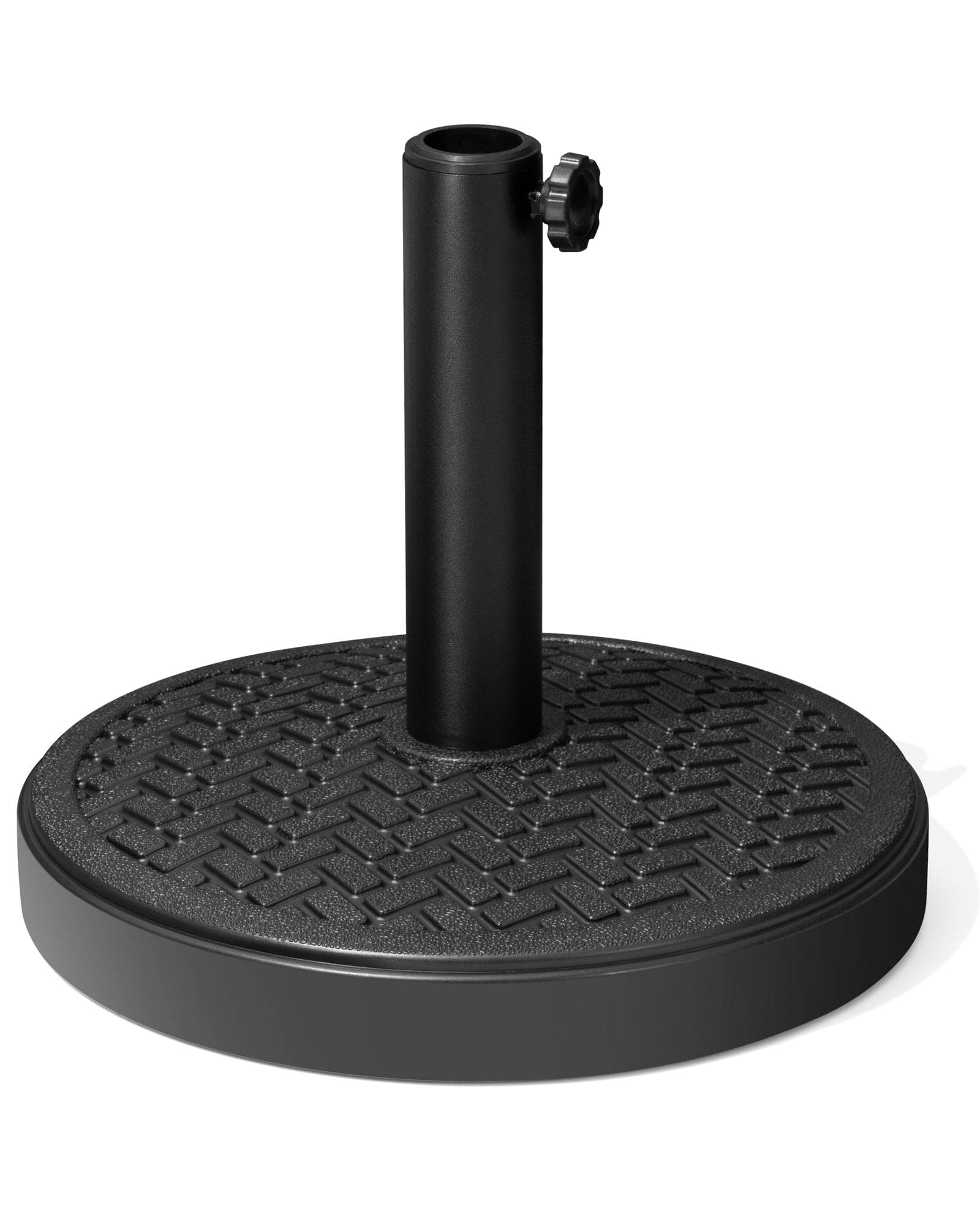 Crestlive Products - 30-45 lbs Concrete-Filled Round Umbrella Base for Straight Pole - Black