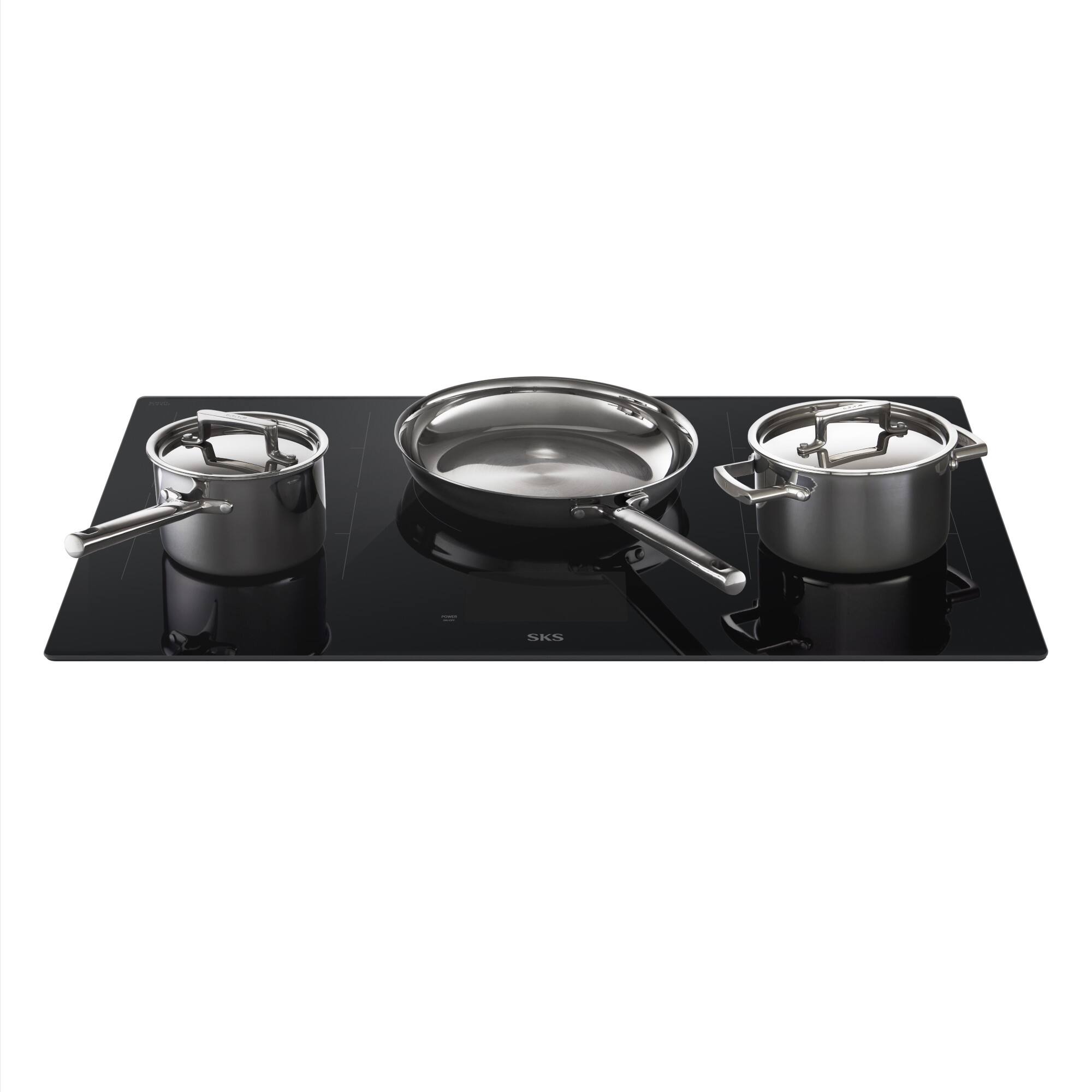 Alt View 9. SKS - 36-inch Smart Electric Induction Cooktop with 2 Flex Cooking Zones, 7,000W 11-Inch Dual Center Element , 5 Elements - Black.