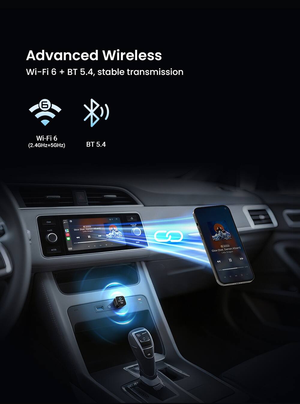 Advanced Wireless  
Wi-Fi 6 + BT 5.4, stable transmission  
Wi-Fi 6 (2.4GHz+5GHz)  
BT 5.4