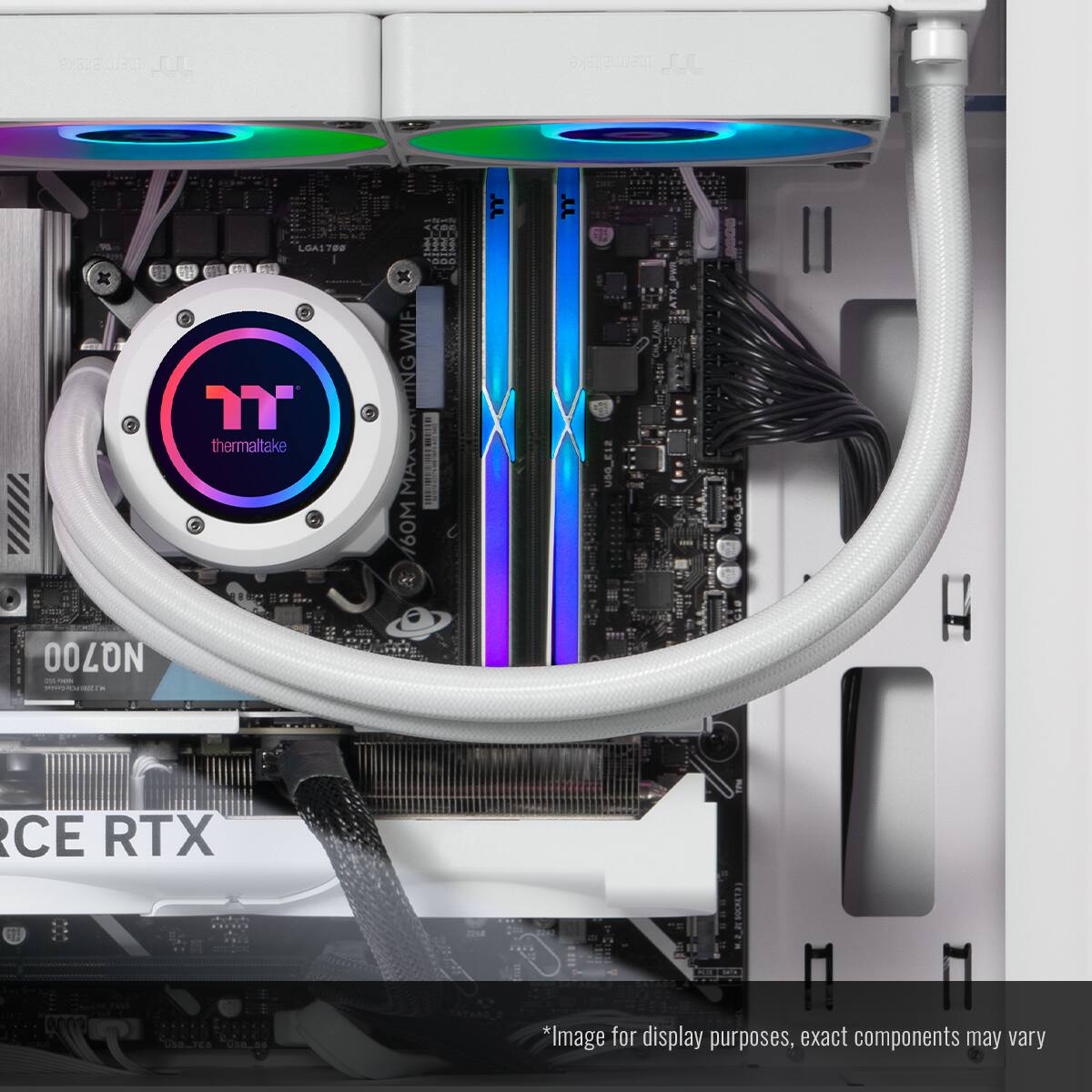 - Thermaltake
- 1 x 004ON
- LG AI Tee
- 2UR
- 5 thermaltake WING MAX 160M
- 18 X
- s0_07
- Il H
- CE RTX
- USB-TES
- *Image for display purposes, exact components may vary