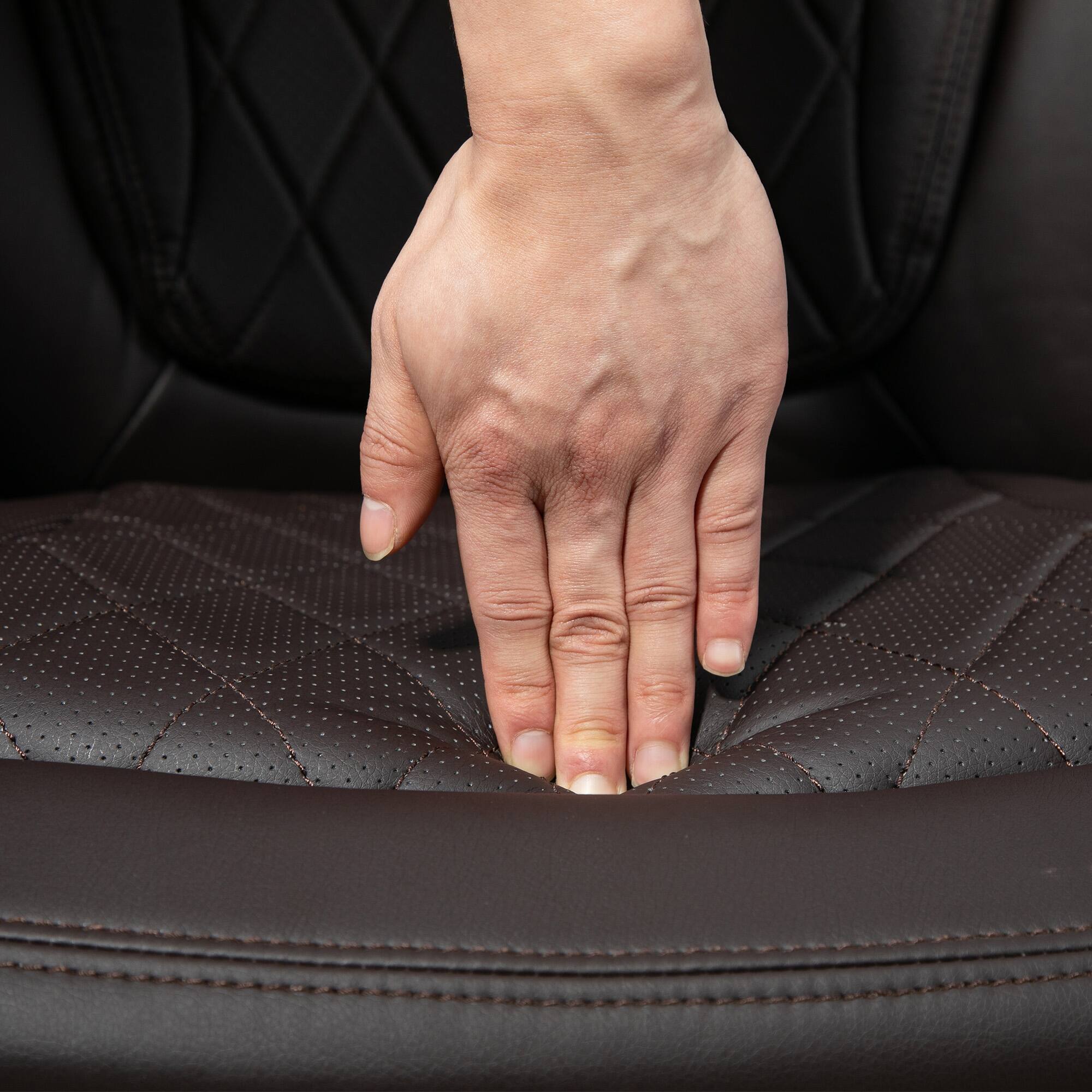 Alt View 8. Vinsetto - Big and Tall Executive Office Chair with Wide Seat, Computer Desk Chair with High Back Diamond Stitching - Brown.