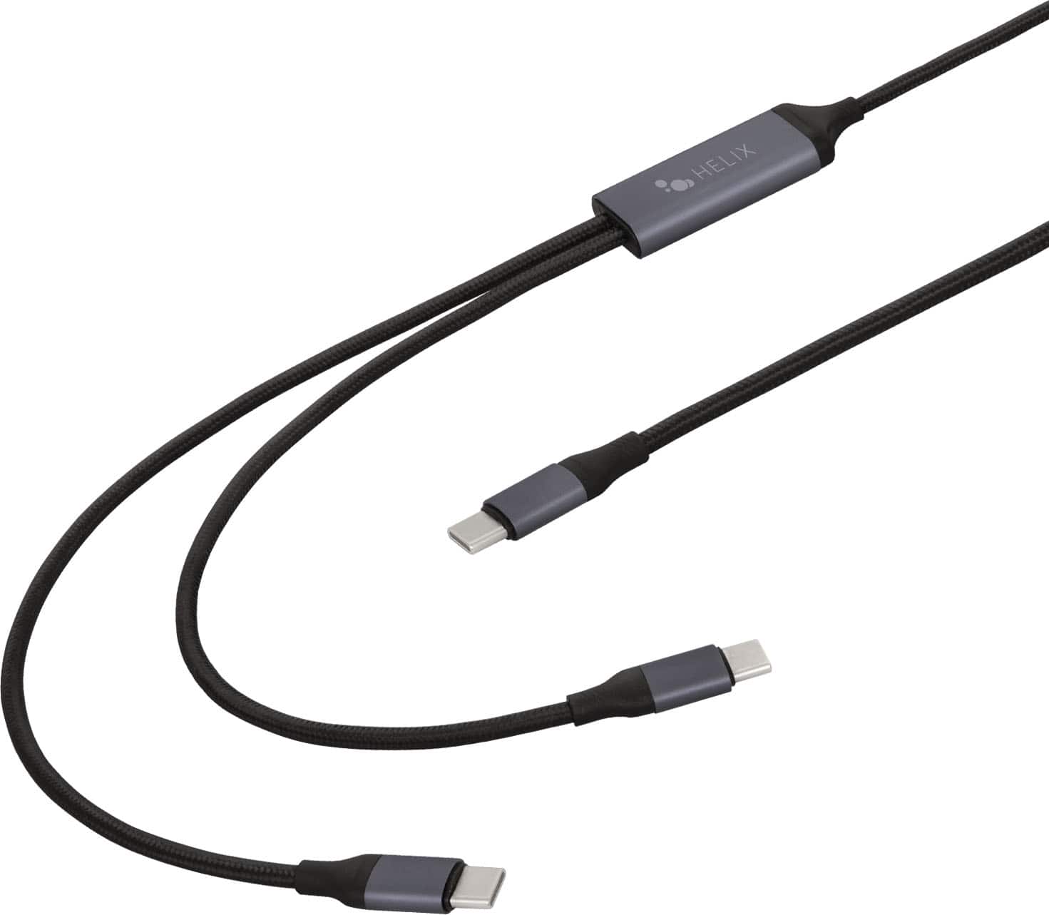 Front. Helix - 4.5' 100W Dual USB-C Power Delivery Cable - Black.