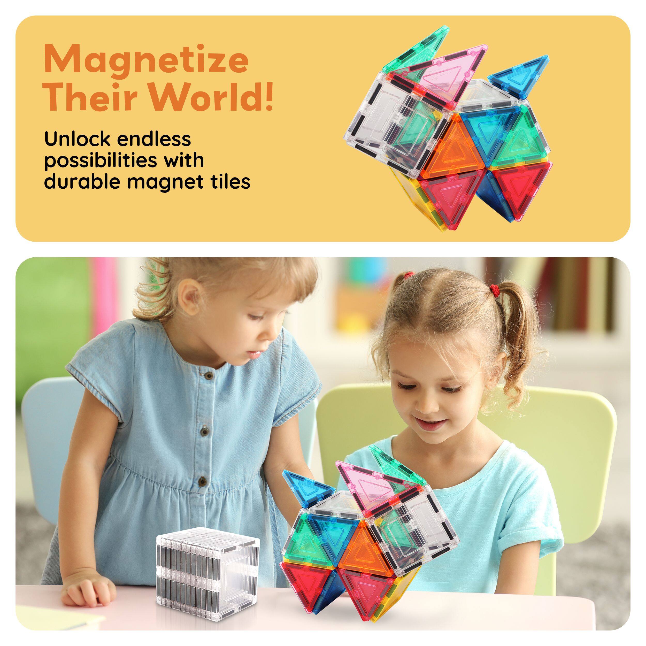 Magnetize Their World!  
Unlock endless possibilities with durable magnet tiles