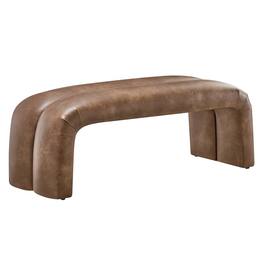 Dax 50.5" Vegan Leather Upholstered Accent Bench by Modway - Brown
