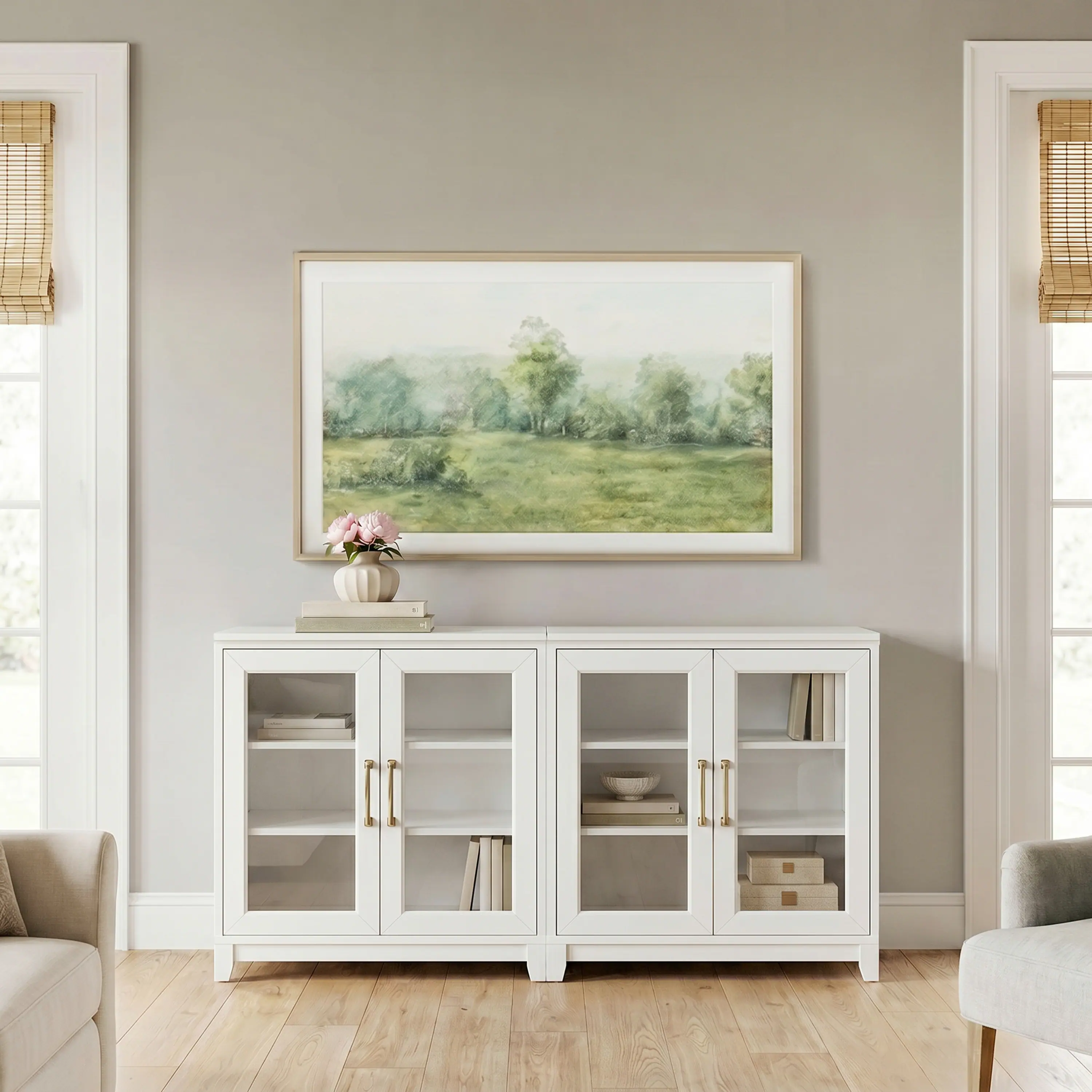 White Frame/Gold Hardware