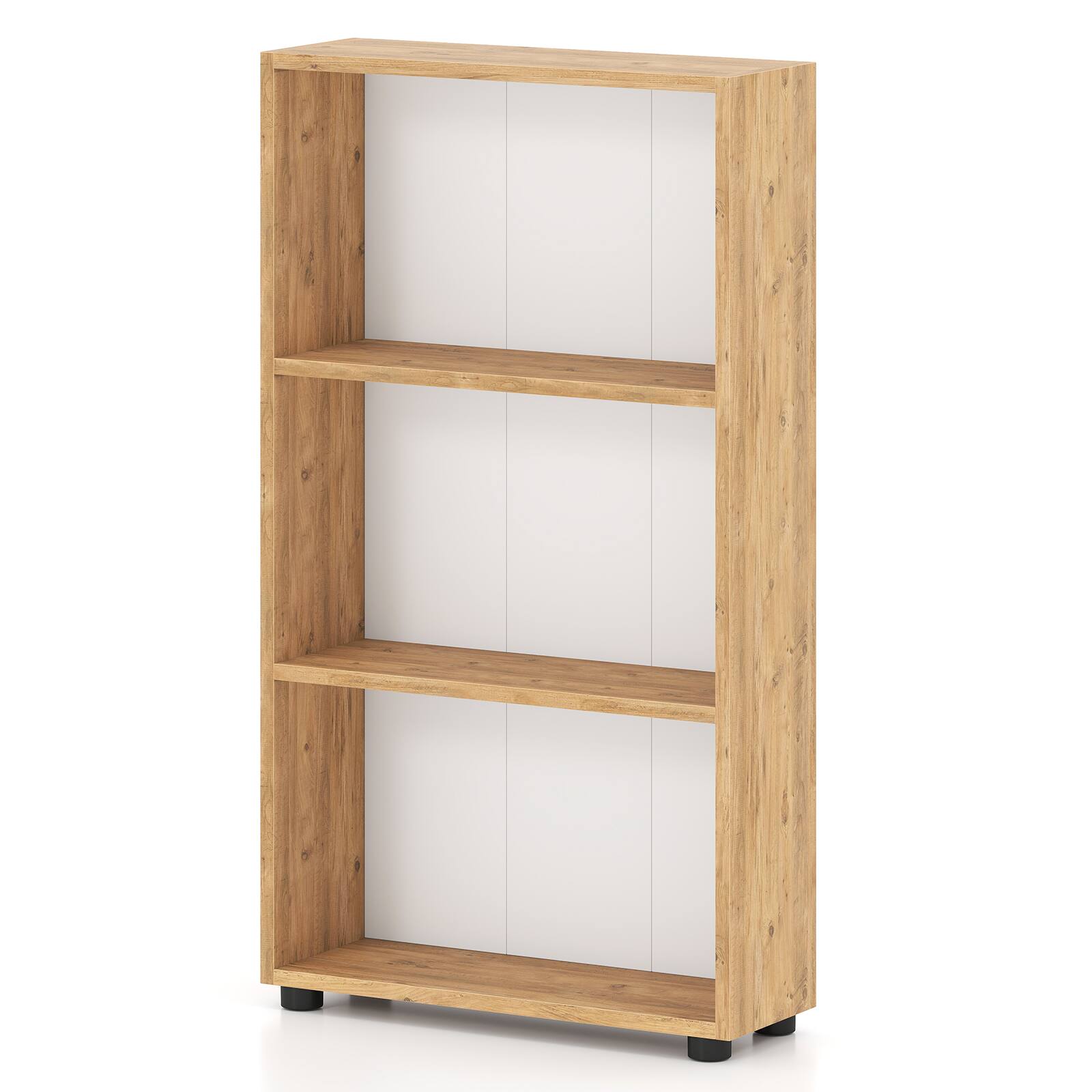 Alt View 7. Gymax - Gymax 42'' Bookshelf 3-Tier Bookcase w/Anti-Tipping Kit for Living Room Home Office Brown - Brown.