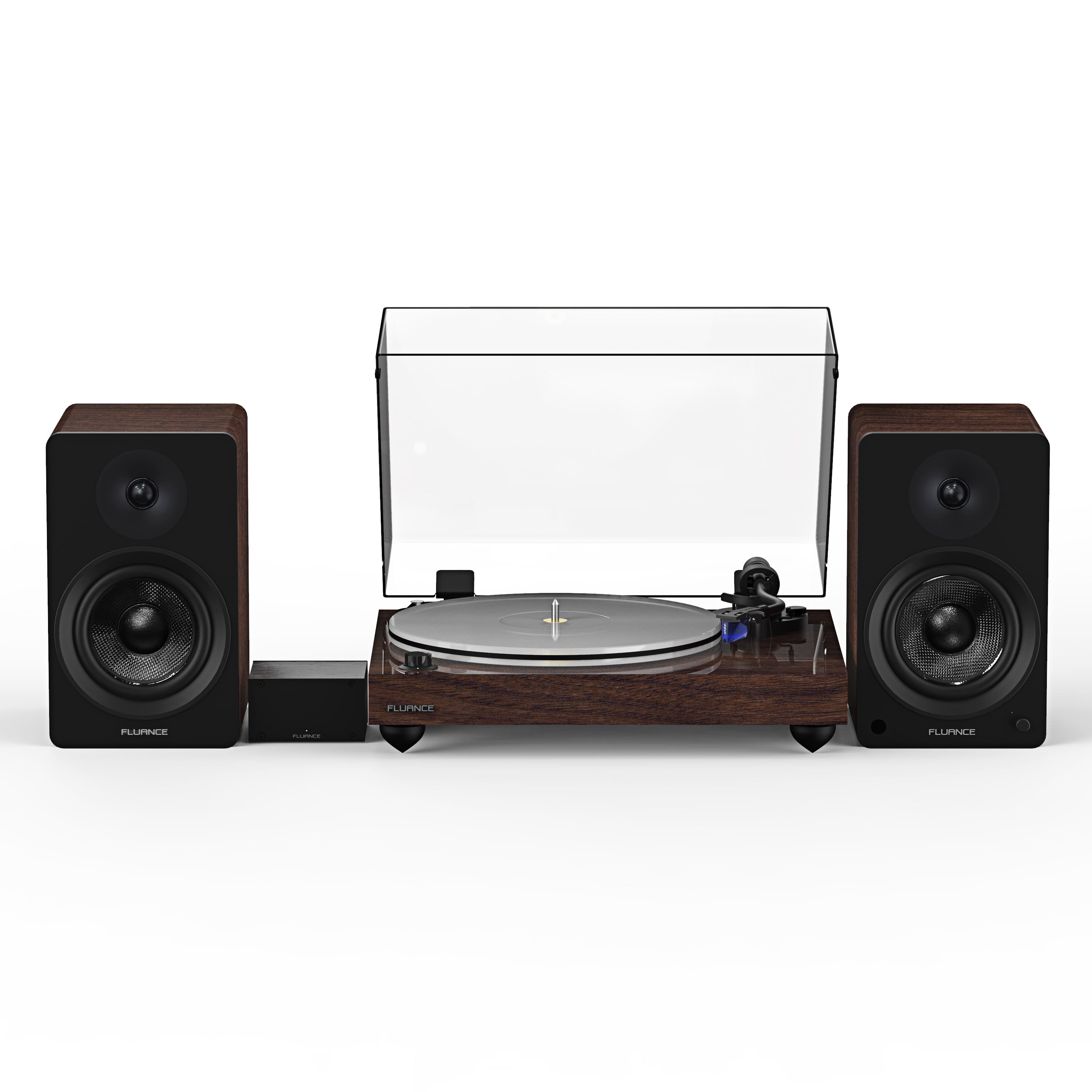 Fluance - RT85 Reference High Fidelity Vinyl Turntable, PA10 Phono Preamp and Ai41 Powered 5" Stereo Bookshelf Speakers - Natural Walnut